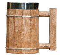 CYJAZNHH Boccale Da Birra In Botte Di Legno In Acciaio Inossidabile 304 | Scenario di utilizzo 1 pezzo: bar domestici, feste, riunioni all'aperto(113caskcup)