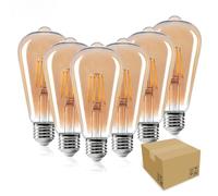 CYJAZNHH Confezione da 6 lampadine LED a filamento ST64 E27 da 4 W equivalenti a 40 W dimmerabili multicolore(Teal)