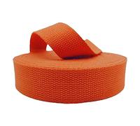CYJAZNHH Nastro per fettuccia, Cinghia for tappezzeria in Misto Cotone Multicolore, Diverse Misure, Rotolo da 9 Metri(Oranje,25 mm)