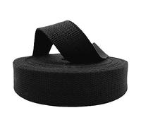 CYJAZNHH Nastro per fettuccia, Cinghia for tappezzeria in Misto Cotone Multicolore, Diverse Misure, Rotolo da 9 Metri(Schwarz,50 mm)