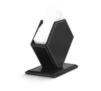 CYJAZNHH Porta tovaglioli e fazzoletti in PU a forma di diamante, nero, 152x87x130 mm