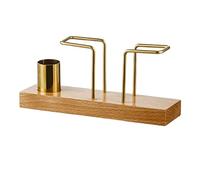 CYJAZNHH Porta tovaglioli in ottone con base in legno massello, scatola for stuzzicadenti, pannello acrilico in faggio e noce for tavoli(Beech,Toothpick Box)