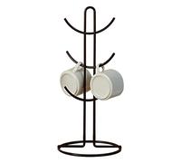 CYJAZNHH Stendino per asciugare le tazze, Scolapiatti in metallo con 6 ganci multicolore for tazze e bicchieri(Bronze)