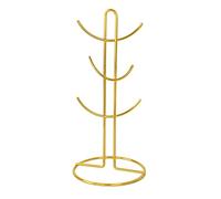 CYJAZNHH Stendino per asciugare le tazze, Scolapiatti in metallo con 6 ganci multicolore for tazze e bicchieri(Gold)