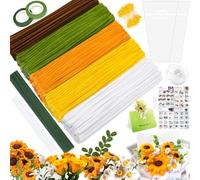 CYJJYZ 450 PCS Scovolini Colorati per Lavoretti,Scovolini Pipa Ciniglia Steli Set,Pipe Cleaner, con Steli di Fiori,Stami,Carta da Pacchi ECC,Scovolini Ciniglia per Girasoli E Progetti Artigianali