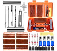 CYJJYZ 64 Pcs Kit Riparazione Pneumatici Auto,Kit Riparazione Gomme Moto, Kit di Riparazione Pneumatici, Moto Kit Ripara Pneumatici Gomme, Portatile Ripara Gomme Auto, per Moto, Auto, Trattore, Camion