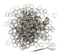 CyjYwp 50 anelli per freccette in acciaio inox, antiscivolo, accessori per freccette in plastica, aste in nylon