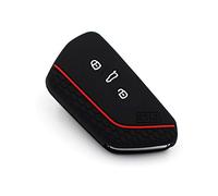 CYK www. CoverYourKey .de Custodia protettiva in silicone per chiave auto a 3 tasti, colore nero e rosso