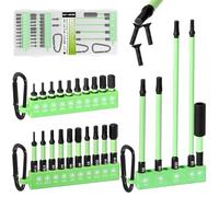 CYLBAQ Set di punte per trapano a percussione da 25 mm+50 mm+100 mm+150 mm, set di 25 chiavi Alan con moschettone di bloccaggio, gambo da 1/4" in acciaio S2, chiave a brugola metrica, esagonale, set