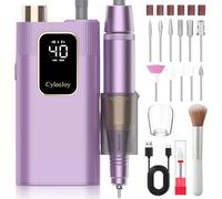 CyleeJoy Levigatrice per unghie professionale 40000 giri/min, 12 in 1 Levigatrice per unghie acrilico/gel, lima per unghie elettrica portatile ricaricabile, set manicure per pedicure per salone/casa
