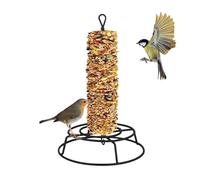 Cylinder Bird Feeder - Rust Proof Metal 26.4cm | Heavy Duty Hanging Bird Feeder Weatherproof Cylinder Holder Wild Birds Feeders | For Garden Patio Home Outdoor Aviary Finch Parrot Pet Birds Watching