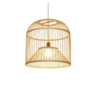 Cylindrical Industrial Chandelier Lights Creative Wood Hanging Lighting Fixture Pendant Lamp Chinese Restaurant Suitable for Kitchen Island, Living Room Bar(45CM)