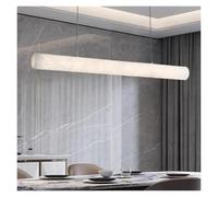 Cylindrical Marble Ceiling Hanging Light Postmodern Long LED Chandelier Modern Living Room Dining Room Luxury Stone Decor Items