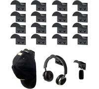 Cylocrya 16 ganci autoadesivi da parete, colore nero | Cappy Wall Mount; plastica con nero; organizza berretti, cappelli e per camera da letto. Pratico nella vita di tutti i giorni
