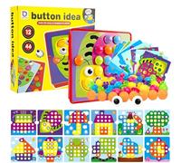 Cylora Giochi Montessori Educativi 2-4 Anni: Chiodini per Bambini, Incastro Mosaico con 46 Perle, 12 Carte, Tavoletta e Contenitore, Giochi da Viaggio, Regalo Bambini