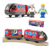Cylora Trenino Elettrico per Bambini, Locomotiva Sonora a Batteria (connessione Magnetica), Compatibile Thomas, Brio, Treno Giocattolo, Regalo Bambini 3+ Anni, Rosso