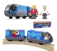 Cylora Treno Elettrico per Bambini, Locomotiva Sonora a Batteria (connessione Magnetica), Compatibile Thomas, Brio, Treno Giocattolo, Giocattolo Regali per Ragazze Ragazzi 3 4 5 6 7 anni, Blu