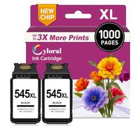 Cyloral 545XL Cartucce per Canon TS3150 TR4651 iP2855 Nero 2 Pack | Compatibile con Canon TS3120 TS3150 TS3350 TS3440 TS3450 TR4540 TR4550 TR4650 iP2840 iP2850 PG-545XL CL-546XL Cartuccia