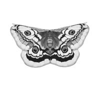 Cylosyn Costume da ala di farfalla per bambina e maschera, nero/bianco | Ala in chiffon leggero, stampa accattivante di falene, set completo per cosplay, ideale per feste, travestimenti per ragazze