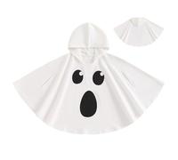 Cylosyn Costume da fantasma per bambini, mantello da fantasma di Halloween in cotone per ragazzi e ragazze dai 3 ai 4 anni, vestito cosplay, bianco