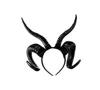 Cylosyn Fascia per capelli in corno da diavolo, corna gotiche nere di Halloween, accessorio per costume in corno di pecora per cosplay di streghe e demoni, nero