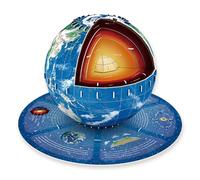 Cylosyn Puzzle 3D del Globo terrestre per Bambini, Modello educativo Fai da Te del Globo con Nucleo Interno e Strati del Mantello, Giocattolo Montessori per l'apprendimento della Geografia