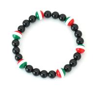 CYLRWSR Bracciale da uomo con perline da 8 mm, malachite rossa, Holita, accessori versatili