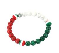 CYLRWSR Bracciale da uomo con perline da 8 mm, malachite rossa, Holita, accessori versatili