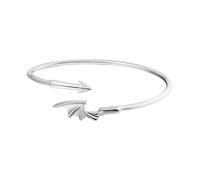 CYLRWSR Bracciale rigido da donna in oro bianco con ali di angelo e diavolo, regolabile, aperto con design a doppia ala e freccia, rame elettroplaccato