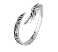 CYLRWSR Braccialetto con ali di angelo e diavolo, placcato argento, vintage, con piume, per uomo e donna