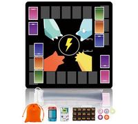 Cylvenor Set di tappetini da gioco PTCG di alta qualità, 61 x 61 cm, per Pokemon, con 22 segnalini danni e custodia, ideale per giochi da tavolo PTCG e TCG (Style6)