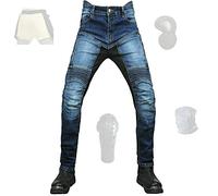 CYLZRCl Jeans Moto Uomo Pantaloni Moto Estivi Traspiranti Vita Alta Kevlar Aggiorna L'equipaggiamento Protettivo (Color : Blue, Dimensione : M)