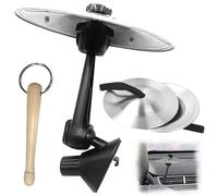 Cymbals, batteria per auto, crash, bacchetta regolabile, per auto, per interni, per incidenti auto, strumenti musicali, ornamenti per tutti i tipi di veicoli (argento)