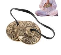 Cymbals Bell 2.56 Inch Meditation Strumento per stress Relief, Inner Calm with Resonant Sound Function, Prayer Bell for Yoga Rituals Home Doorway, Brass Lega Bronze, Gift Box Use