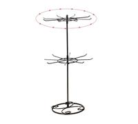 CYMMIYT Porta Gioielli Espositore for gioielli rotondo in metallo a 2 ripiani, for portachiavi, anelli, orecchini, fasce for capelli(Black,40cm)