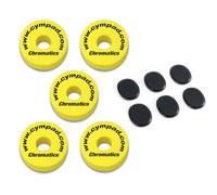 Cympad Chromatics - Set di 5 feltrini per piatti, 40 mm, colore: Giallo con cuscinetti ammortizzatori keepdrum