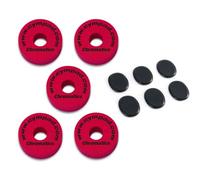 Cympad Chromatics - Set di 5 feltrini per piatti, 40 mm, colore: rosso con cuscinetti ammortizzatori keepdrum