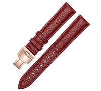 Cymwan Cinturino per orologio in vera pelle, larghezza 16 mm, barra a molla a sgancio rapido senza attrezzi, chiusura a farfalla, bordi cuciti a mano, design affusolato e confortevole, unisex (nero