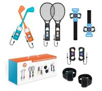 Cymwer 10 in 1 Bundle Accessori sportivi for Switch 2 Joy-Con Controller, Family Sports Party Pack da tennis Racket Golf Club Club Canda for le gambe Game Game Game Grip