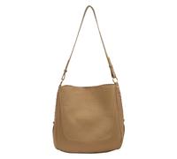 Cymwer Borsa a secchiello moda donna Borsa a tracolla alla moda Borsa a tracolla elegante in PU di grande capacità Borsa a tracolla retrò in tinta unita con tracolla regolabile (Khaki)