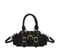 Cymwer Borsa a tracolla Borsa a tracolla in pelle PU Borsa stile punk per donna (Nero)