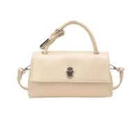 Cymwer Borsa a tracolla da donna in pelle PU elegante per pendolarismo quotidiano Borsa a tracolla alla moda di grande capacità retrò per acquisti e appuntamenti di lavoro (Beige)