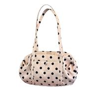 Cymwer Borsa da donna alla moda con stampa a pois sotto le ascelle, capacità, metodi di trasporto multiuso, Y2K, borsone morbido con arricciature, per il lavoro quotidiano (bianco) (stile 3)