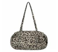 Cymwer Borsa da donna alla moda con stampa leopardata sotto le ascelle, metodi di trasporto multiuso di capacità Y2K Borsone morbido arricciato per il lavoro quotidiano (grigio) (Stile 1)