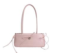 Cymwer Borsa da donna sotto le ascelle Borsa a tracolla in PU stile coreano Borsa singola con fiocco dolce e tracolla lunga per feste e tutti i giorni (rosa) (rosa)