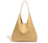 Cymwer Borsa da donna versatile sotto le ascelle Borsa a mano per il tempo libero di grande capacità Borsa a mano vintage in tinta unita Borsa semplice con pochette abbinata (Giallo)