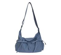 Cymwer Borsa da pendolare in tessuto con papillon da donna Borsa a tracolla casual di grande capacità Borsa tote morbida per lo shopping Lavoro Incontri Uso per viaggi di lavoro (Blu)