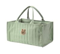 Cymwer Borsa da viaggio portatile per mamma con maniglia e scomparto Borsa portaoggetti per fasciatoio portatile per cestello portaoggetti per asilo nido da viaggio all'aperto (Verde)