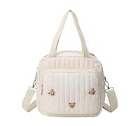 Cymwer Borsa per pannolini piccola in cotone da donna, borsa per maternità per mamma, viaggi all'aperto (Orso) (style1)