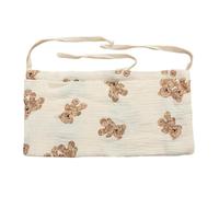 Cymwer Borsa portaoggetti da appendere al comodino in cotone per culla, organizer per bambini, riponi biberon e coperte (Doppio orsetto, Stile A)